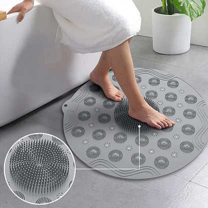 Shower Bath Mat Round Bathroom Floor Mats Anti Slip Mat For Silicone Mat Bathroom Shower Foot Massager Silicone Bathroom Mat (Multicolor)