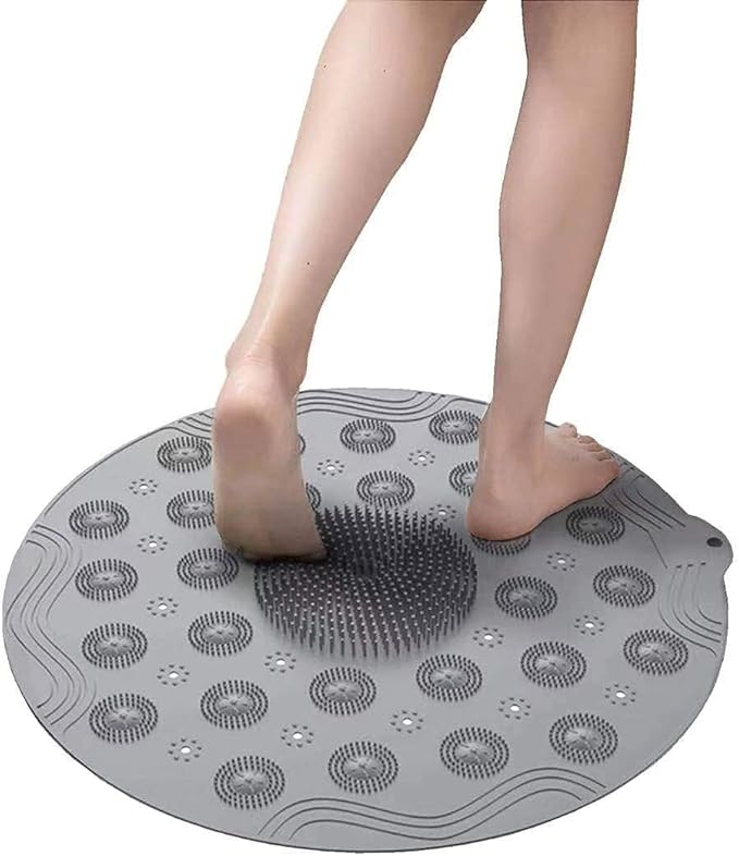 Shower Bath Mat Round Bathroom Floor Mats Anti Slip Mat For Silicone Mat Bathroom Shower Foot Massager Silicone Bathroom Mat (Multicolor)