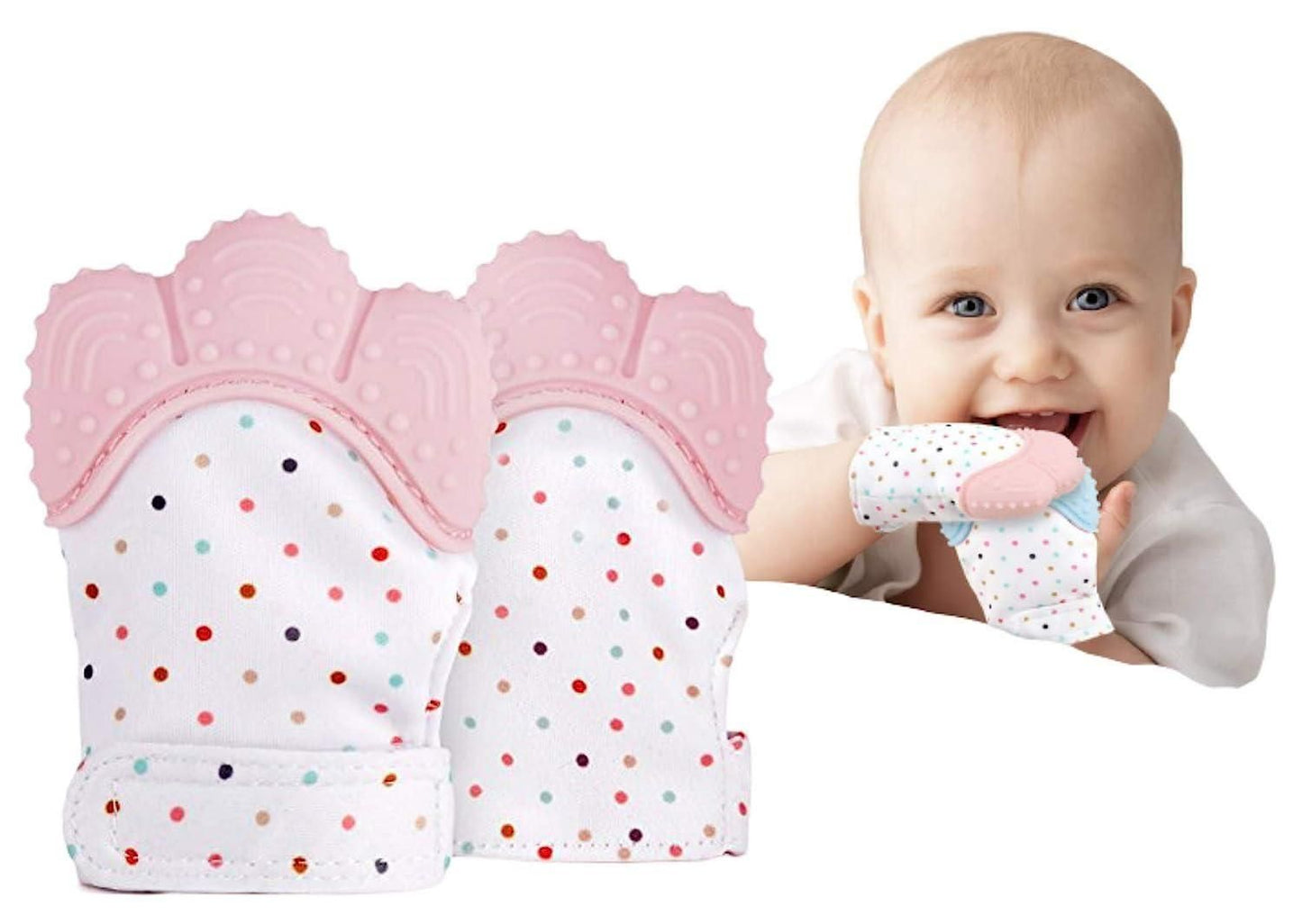 Silicone Self Soothing Teether Gloves Toy for Babies