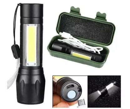 Pocket Size Mini Portable XPE + COB LED Tactical Flashlight