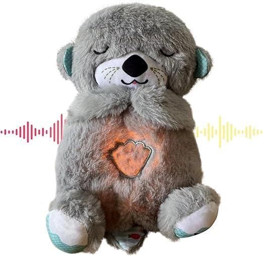 Baby Sound Machine Breathing Otter Portable Plush Baby Toy