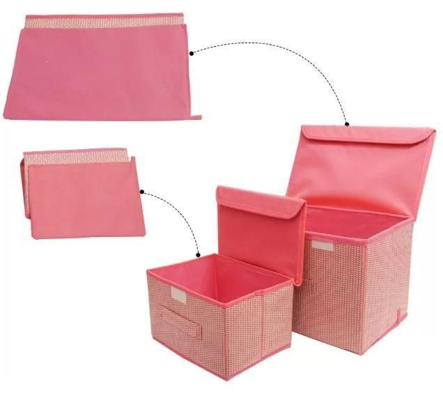 Foldable Woven Storage Box Organizer (1 Big Box & 1 Small Box)