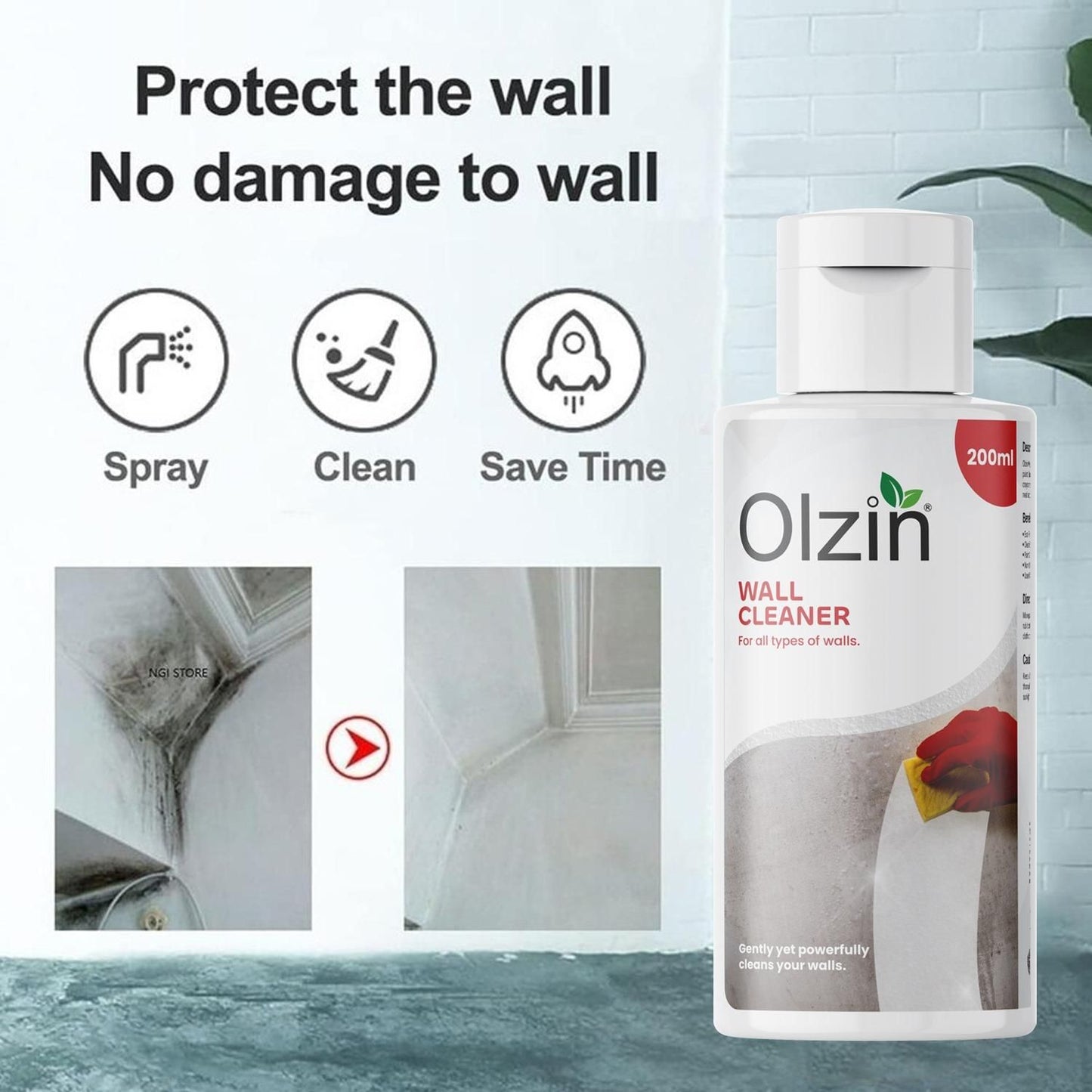 Olzin Wall Cleners 100ML (Pack of 3)